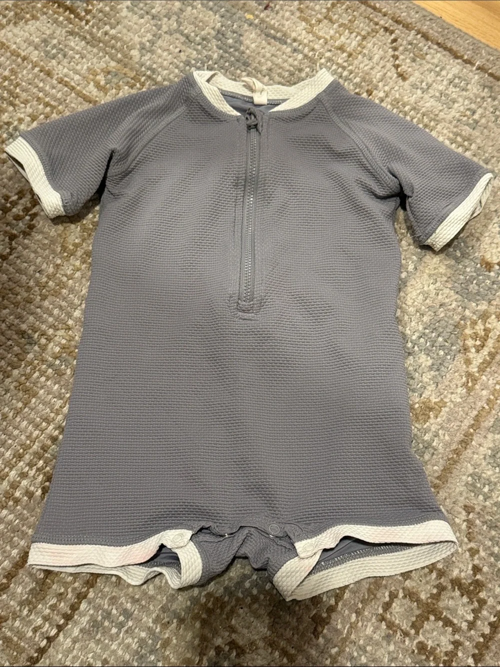 QUINCY MAE ZIP RASHGUARD ONE-PIECE LAGOON ~ Size 18-24M